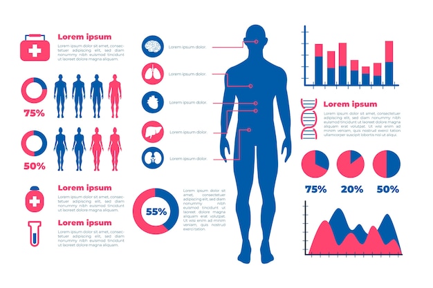 Kostenloser Vektor infographik medizinische gesundheitsversorgung