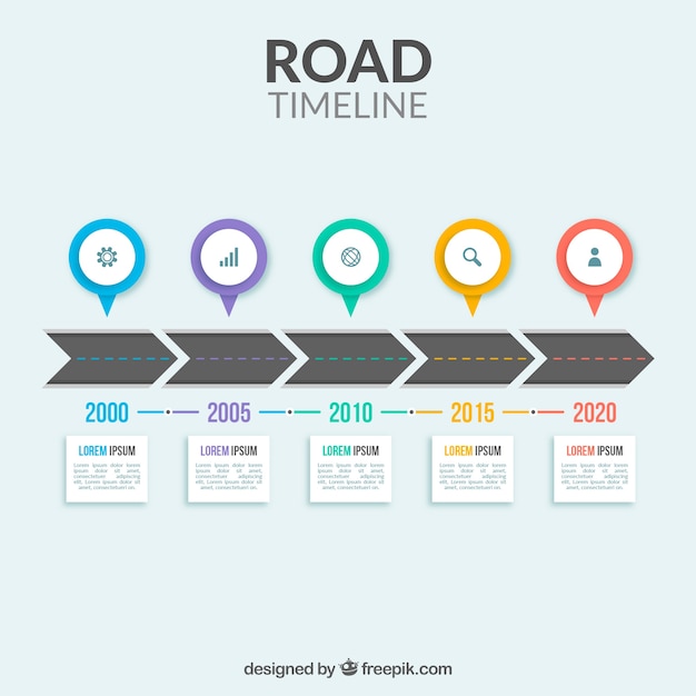 Infographik-Timeline-Konzept mit Straße