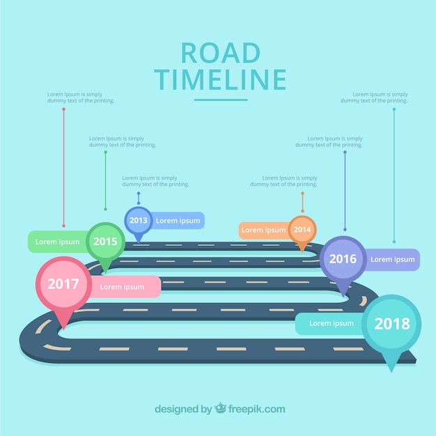 Infographik-timeline-konzept mit straße