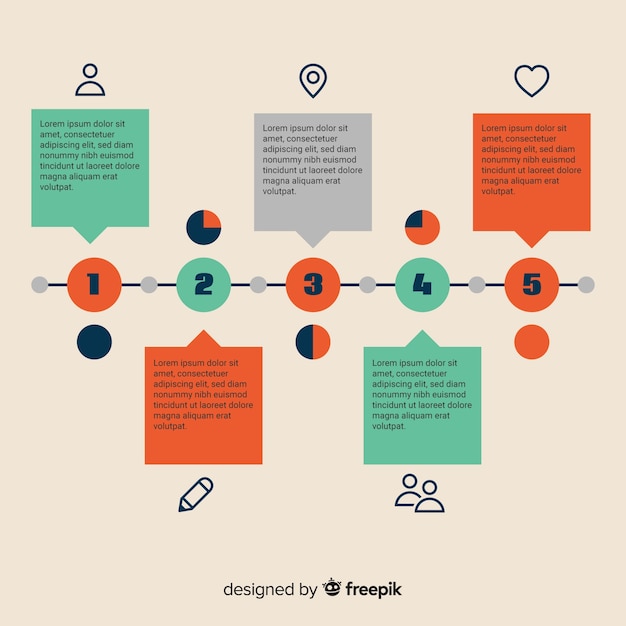 Kostenloser Vektor infographik timeline-konzept