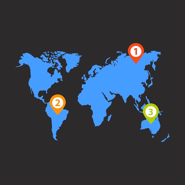 Kostenloser Vektor infographik vektor der weltgeschäftsverteilung