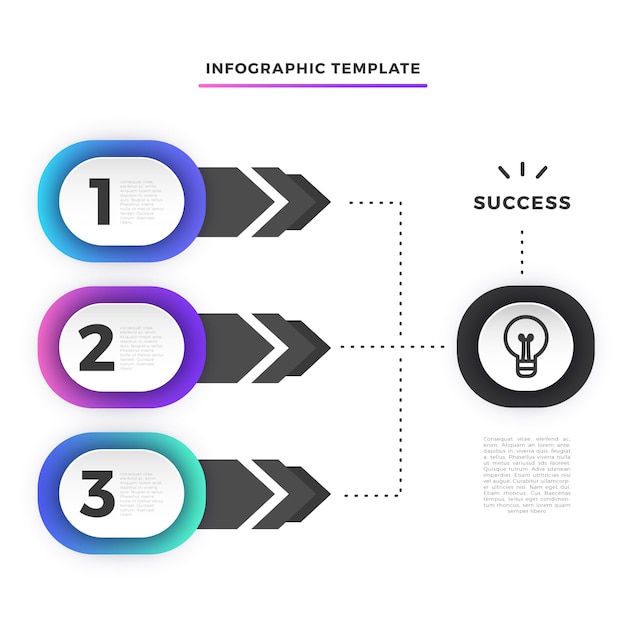 Kostenloser Vektor infographik vorlage des geschäftsschrittes