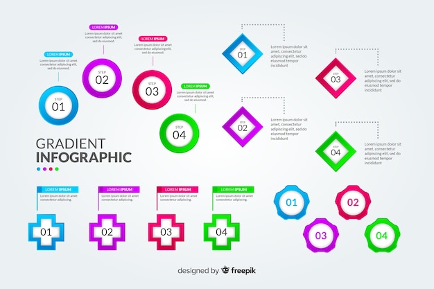Infographik vorlage im farbverlauf stil