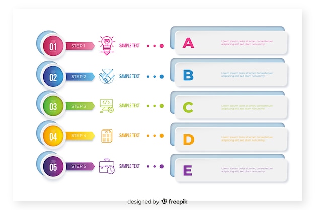 Kostenloser Vektor infographik vorlage mit bunten elementen