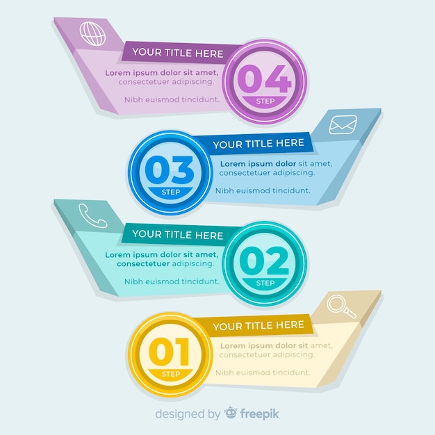 Infographik vorlage mit schritten konzept