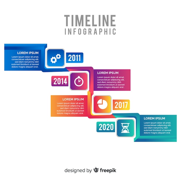 Infographik vorlage mit timeline-konzept