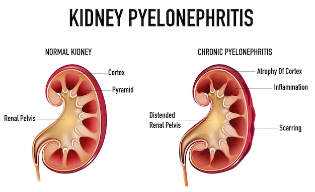 Informative darstellung der pyelonephritis