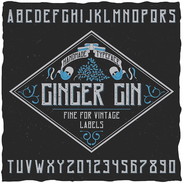 Ingwer gin schrift poster