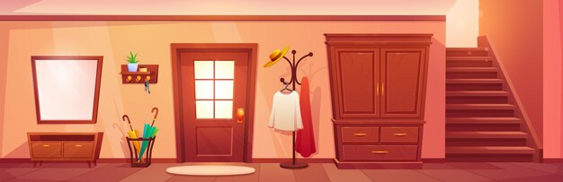 Innenarchitektur des Cartoon-Hausflurs