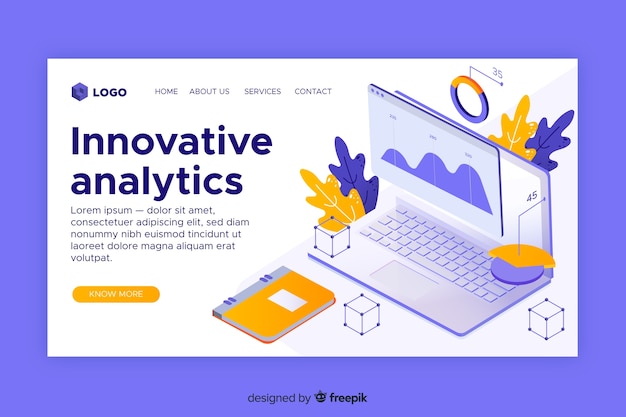 Kostenloser Vektor innovative analytics-landingpage