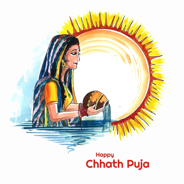 Innovativer hintergrund für chhath-puja-festivalkarten