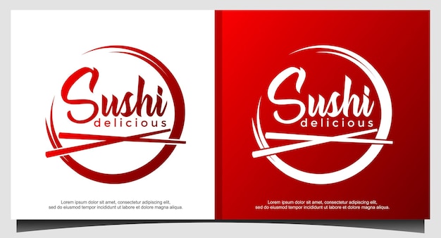 Inspiration für das design des orientalischen japanischen sushi-logos