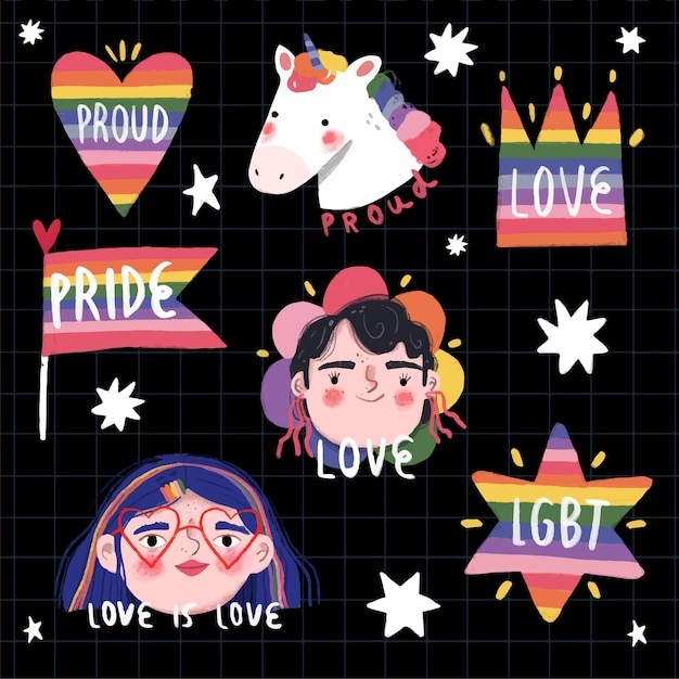 Inspirierende pride day labels