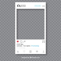 Instagram beitrag mit transparentem hintergrund
