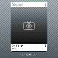 Kostenloser Vektor instagram beitrag mit transparentem hintergrund