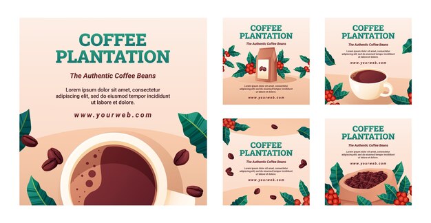 Instagram-Beitrag zur Kaffeeplantage mit Farbverlauf