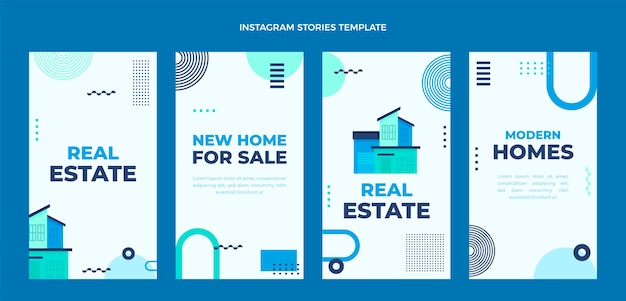 Instagram-Geschichten für flaches Design-Immobilien
