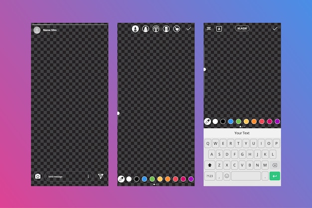 Kostenloser Vektor instagram geschichten interface-vorlage