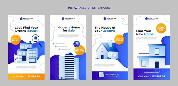 Instagram-Geschichten über Gradientenimmobilien