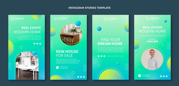 Instagram-Geschichten über Gradientenimmobilien
