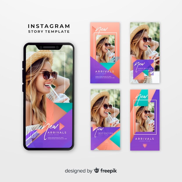 Kostenloser Vektor instagram geschichtenvorlagen