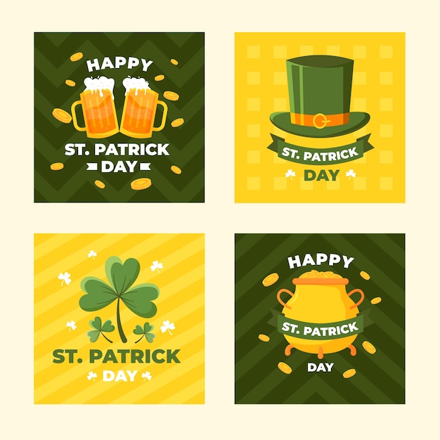 Instagram postsammlung mit st. patrick's day