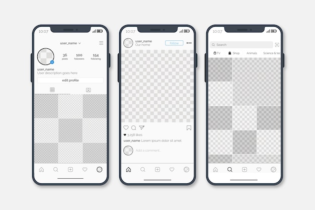 Instagram Profil Interface Vorlage