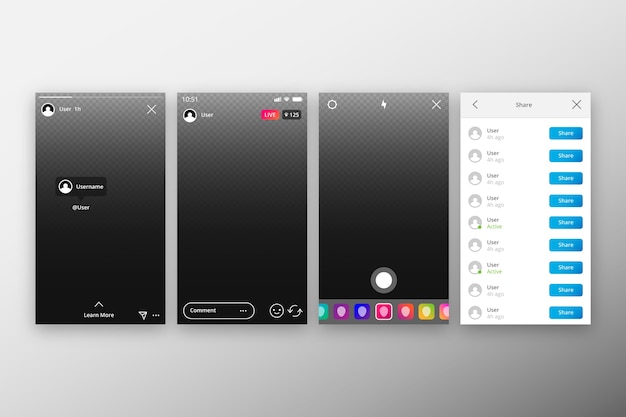 Kostenloser Vektor instagram-profilgeschichten-schablonenkonzept