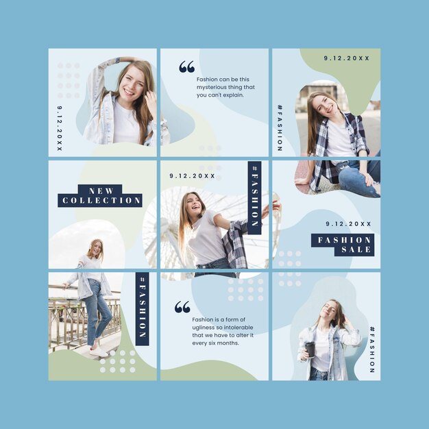 Instagram Puzzle Feed Vorlage mit Fotos