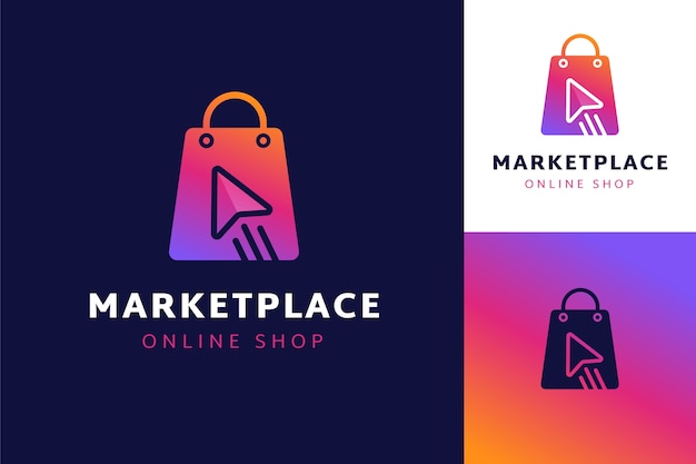 Kostenloser Vektor instagram-shop-logo-vorlage mit farbverlauf