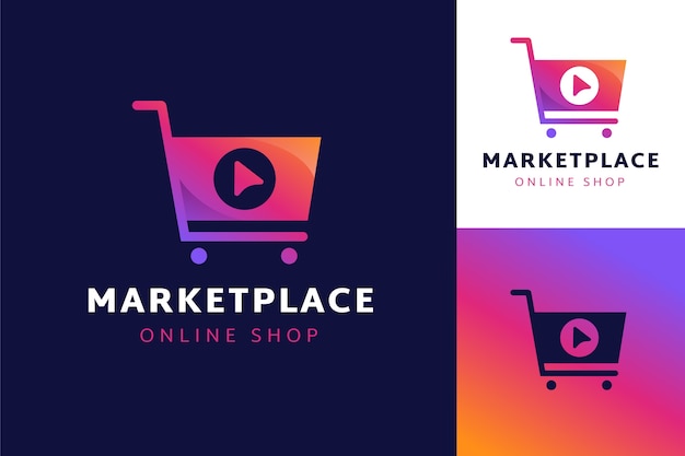 Instagram-Shop-Logo-Vorlage mit Farbverlauf