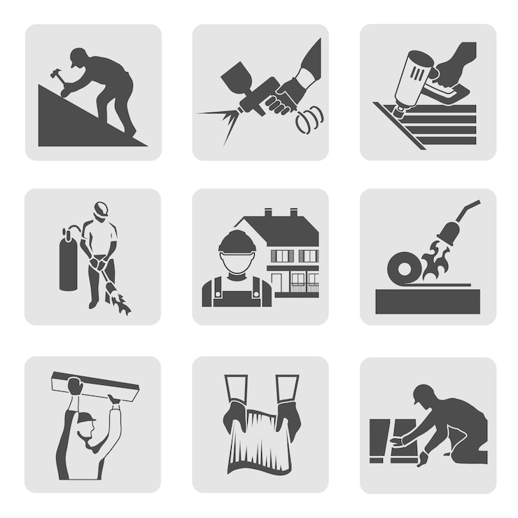 Kostenlose Vektor insurance icons, grautöne
