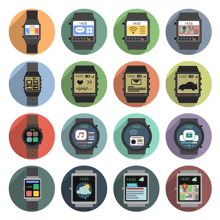 Kostenlose Vektor intelligente watch-symbole