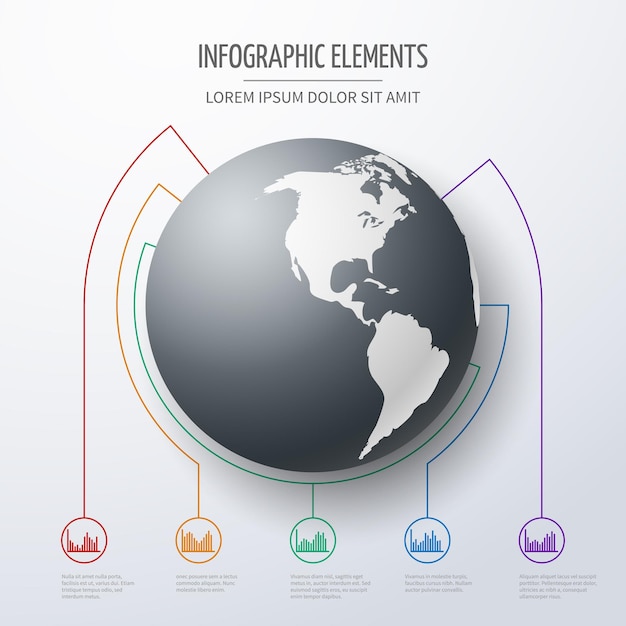 Kostenloser Vektor internationale business-infografik-vorlage
