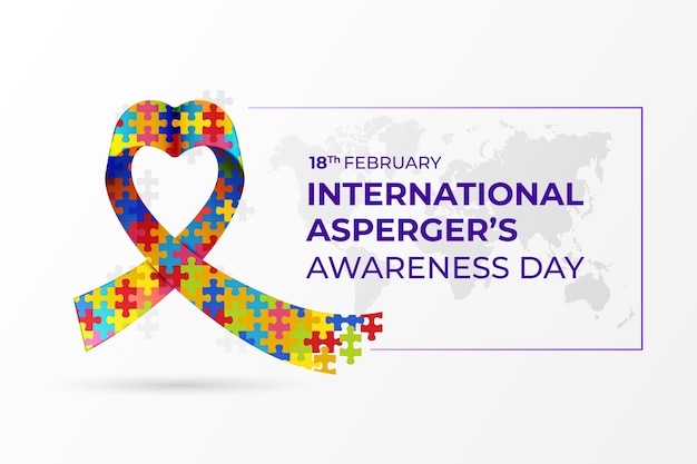 Internationaler asperger-tag des bewusstseins in flachem design