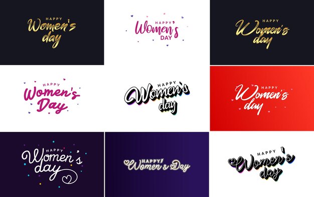 Internationaler frauentag, handgeschriebener typografie-hintergrund mit einem kühnen, lebendigen stil