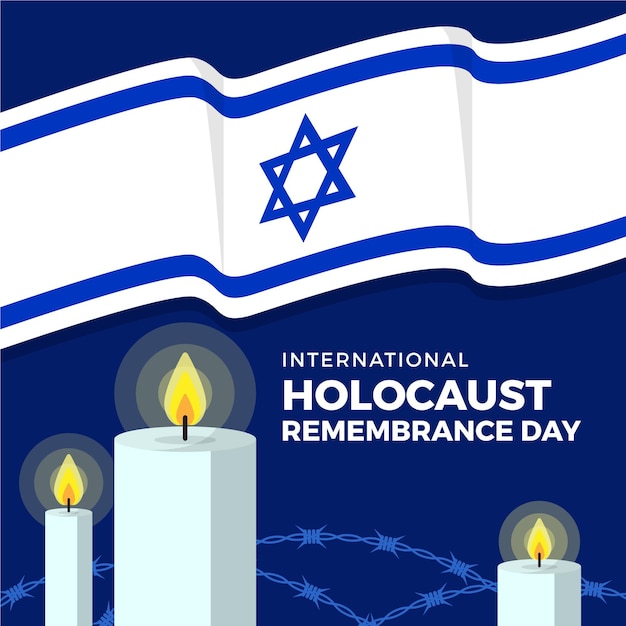 Internationaler holocaust-gedenktag mit flachem design