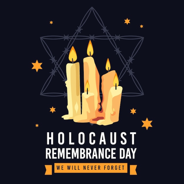 Kostenloser Vektor internationaler holocaust-gedenktag mit flachem design