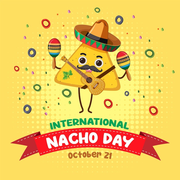 Internationaler nacho-tag-banner-design