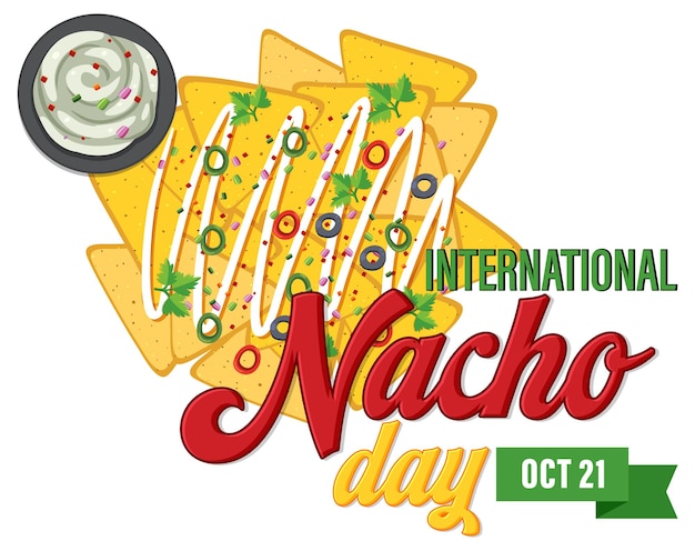 Internationaler nacho-tag-banner-design