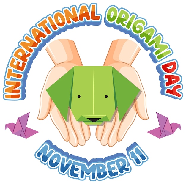 Internationaler origami-tag-banner-design