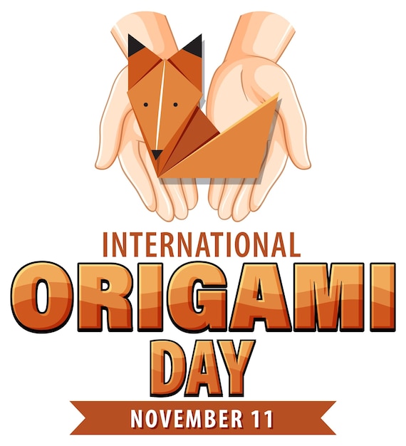 Internationaler origami-tag-banner-design