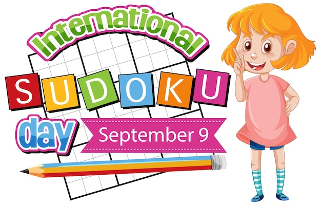 Kostenloser Vektor internationaler sudoku-tag 9. september