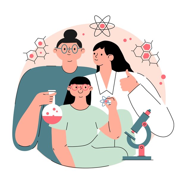 Internationaler Tag der Frauen und Mädchen in der wissenschaftlichen Illustration