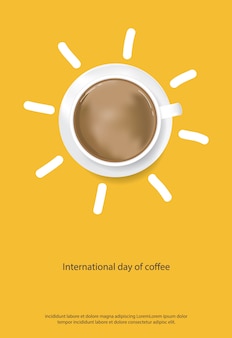 Internationaler tag der kaffee-plakatwerbung flayers vector illustration