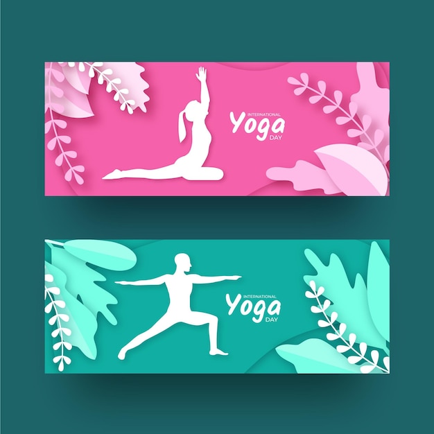 Kostenloser Vektor internationaler tag der yoga-banner-vorlage