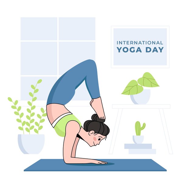 Internationaler Tag der Yoga-Illustration