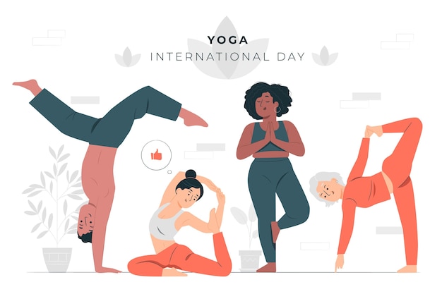 Internationaler tag der yoga-konzeptillustration