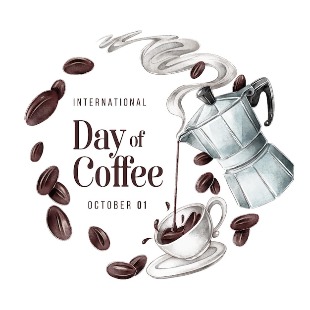 Kostenloser Vektor internationaler tag des kaffees