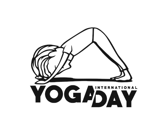 Internationaler Yoga-Tag 21. Juni Vektorillustration